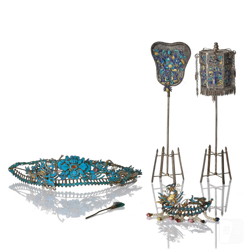 A group of hair ornaments,
